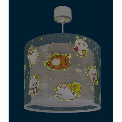 Dalber 41762E - Children's ceiling light KAWAII FRIENDS 1xE27/15W/230V gray