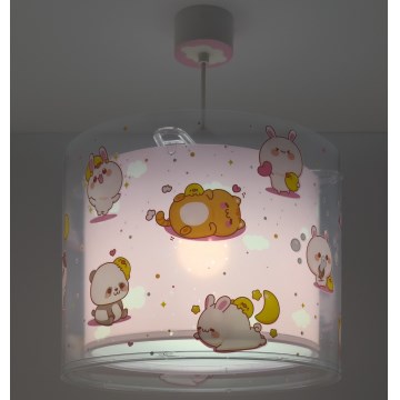 Dalber 41762S - KAWAII FRIENDS Kids' ceiling light 1xE27/15W/230V Pink