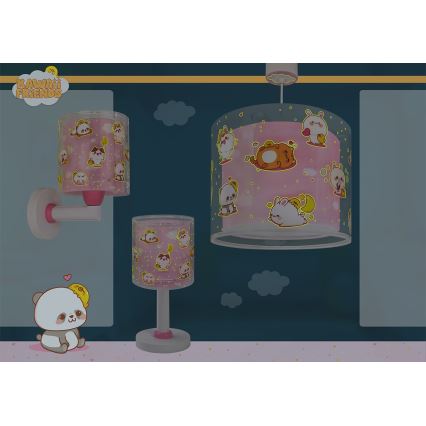 Dalber 41762S - KAWAII FRIENDS Kids' ceiling light 1xE27/15W/230V Pink