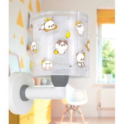 Dalber 41769E - KAWAII FRIENDS Kids' Wall Lamp 1xE27/15W/230V Grey
