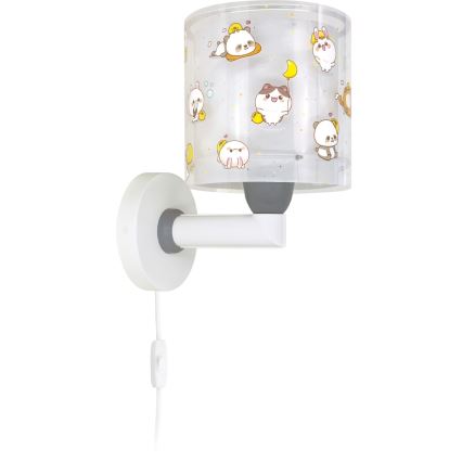 Dalber 41769E - KAWAII FRIENDS Kids' Wall Lamp 1xE27/15W/230V Grey