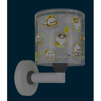 Dalber 41769E - KAWAII FRIENDS Kids' Wall Lamp 1xE27/15W/230V Grey