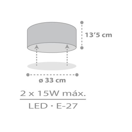 Dalber 42006E - Children's ceiling light COLOR LIGHT 2xE27/15W/230V white