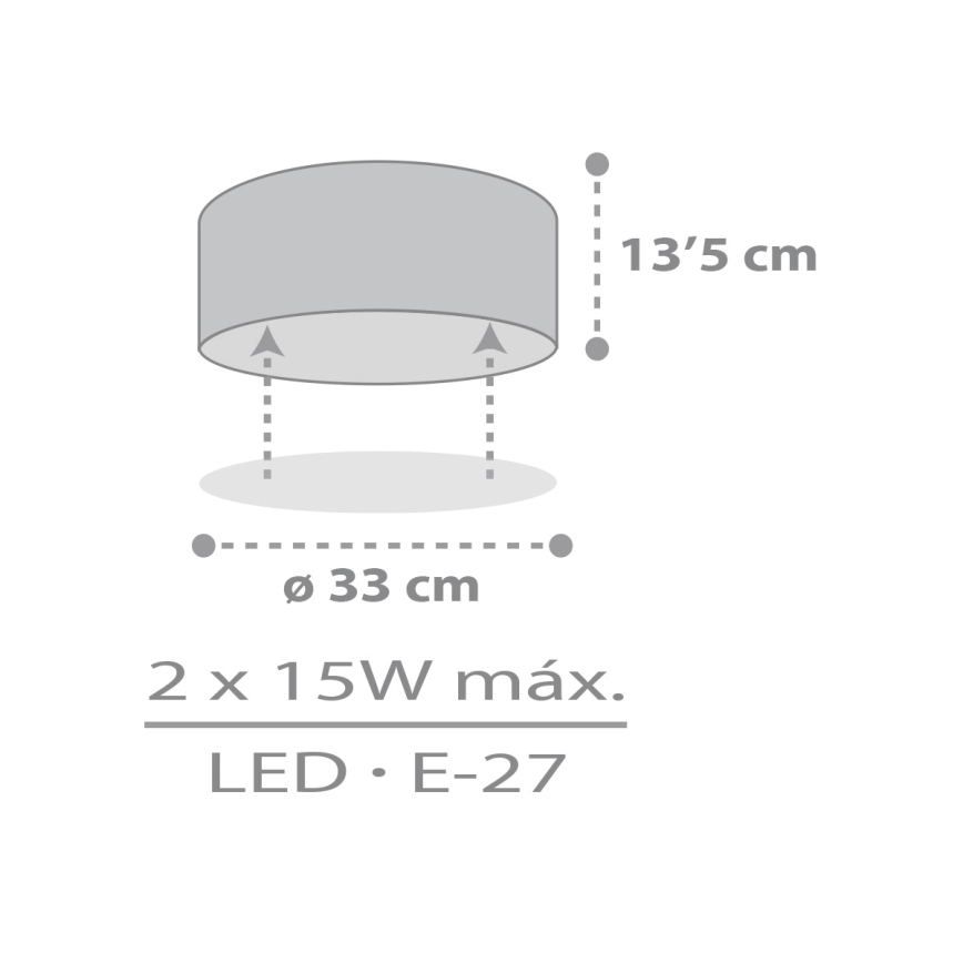 Dalber 42006E - Children's ceiling light COLOR LIGHT 2xE27/15W/230V white