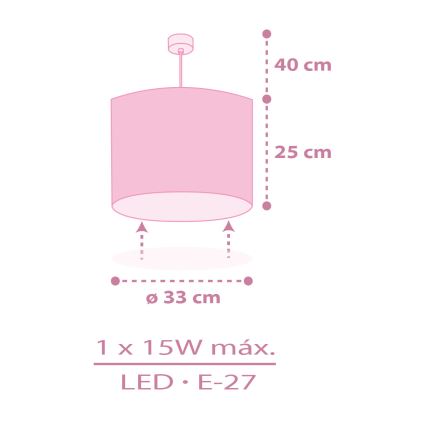 Dalber 42492 - Children's chandelier FAIRY DREAMS 1xE27/15W/230V