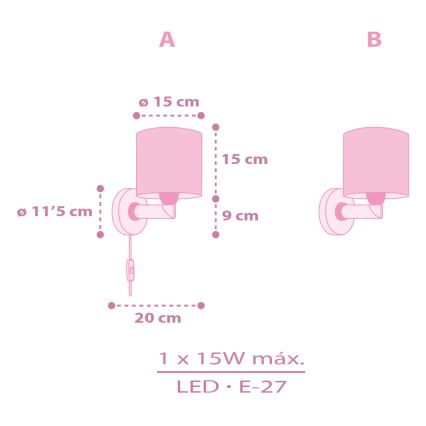 Dalber 42499 - Children's wall light FAIRY DREAMS 1xE27/15W/230V