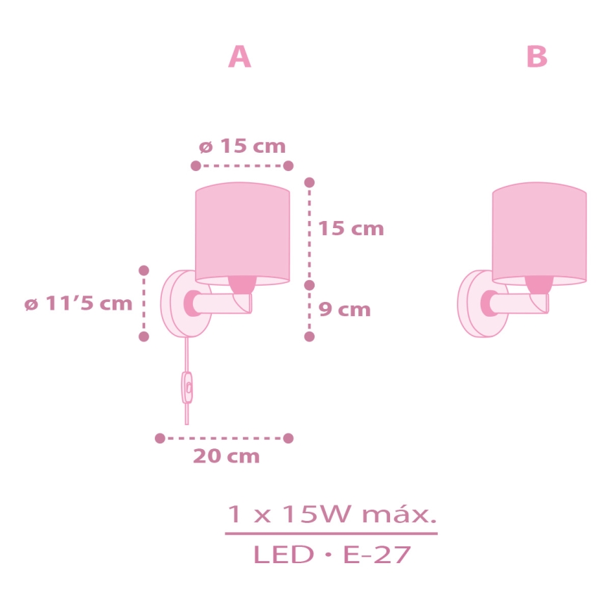 Dalber 42499 - Children's wall light FAIRY DREAMS 1xE27/15W/230V