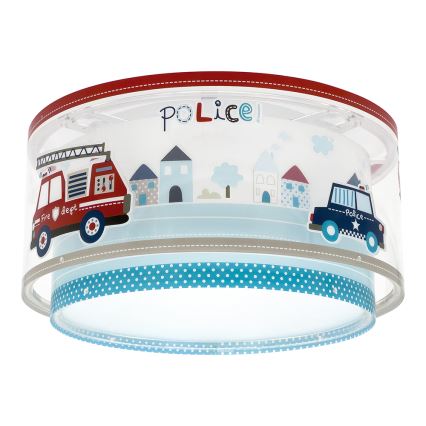Dalber 60616 - Children's ceiling light POLICE 2xE27/60W/230V