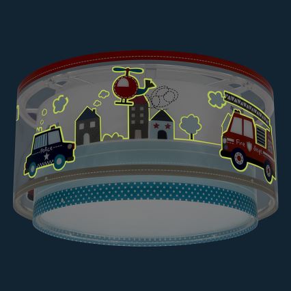 Dalber 60616 - Children's ceiling light POLICE 2xE27/60W/230V