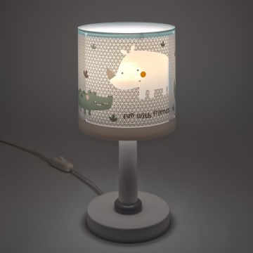 Dalber 60621N - LED Kids' Lamp RHINO&CROCO 1xG4/4W/230V grey