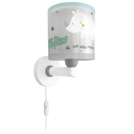 Dalber 60629 - Children's wall light RHICO AND CROCO 1xE27/15W/230V