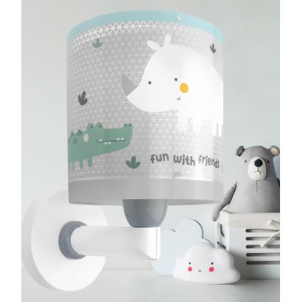 Dalber 60629 - Kids' wall light RHICO AND CROCO 1xE27/15W/230V