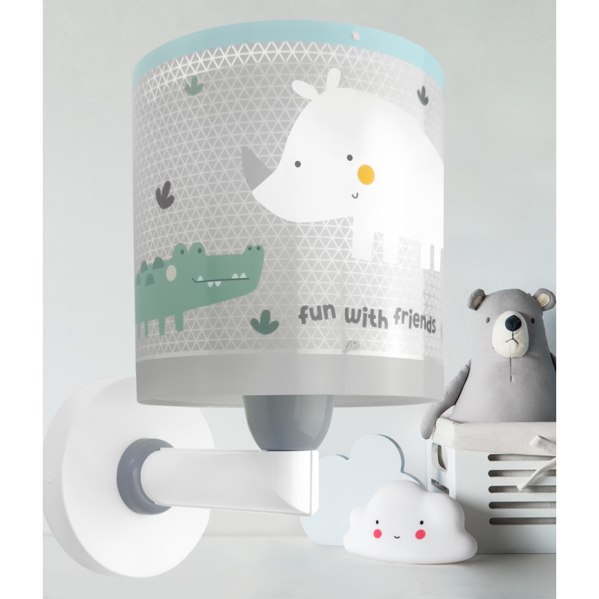 Dalber 60629 - Kids' wall light RHICO AND CROCO 1xE27/15W/230V