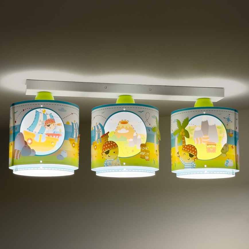 Dalber 60653 - Children's ceiling light PIRATE ISLAND 3xE27/15W/230V