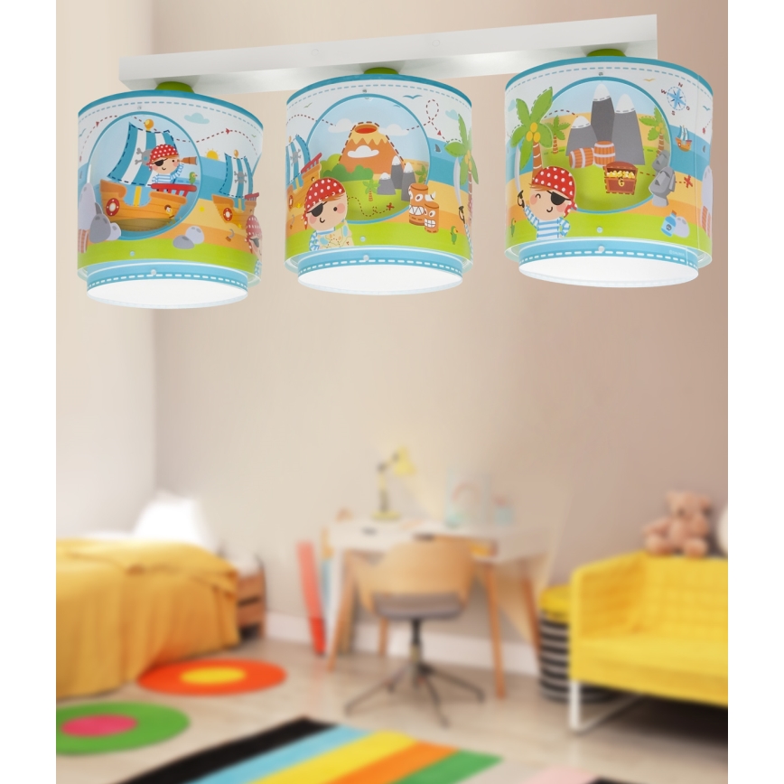 Dalber 60653 - Children's ceiling light PIRATE ISLAND 3xE27/15W/230V