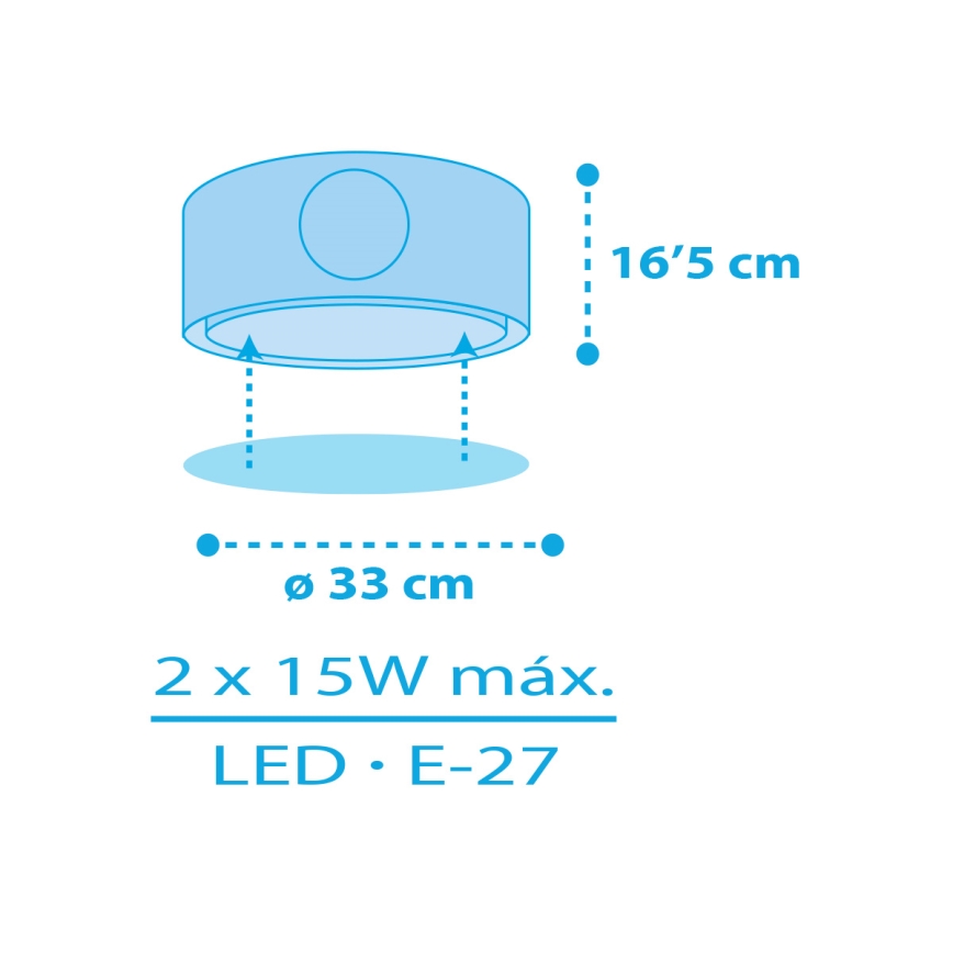 Dalber 60656 - Children's ceiling light PIRATE ISLAND 2xE27/15W/230V