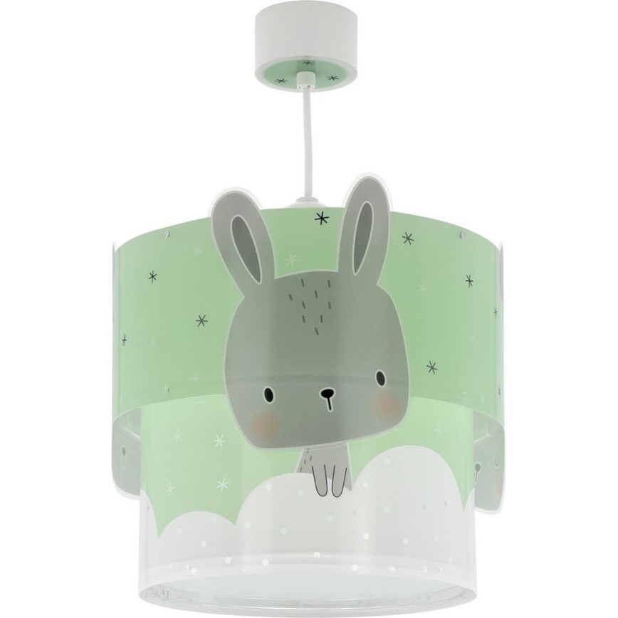 Dalber 61152H - Children's chandelier BUNNY 1xE27/60W/230V green