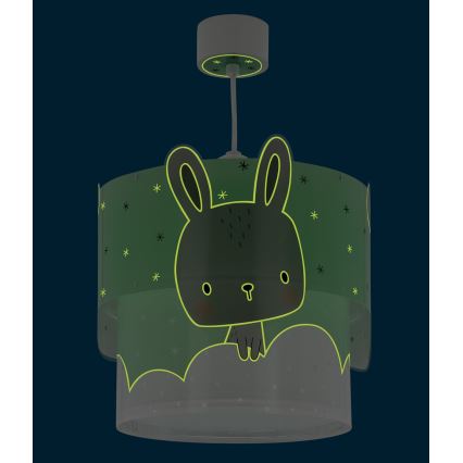 Dalber 61152H - Children's chandelier BUNNY 1xE27/60W/230V green
