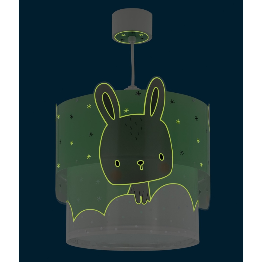 Dalber 61152H - Children's chandelier BUNNY 1xE27/60W/230V green