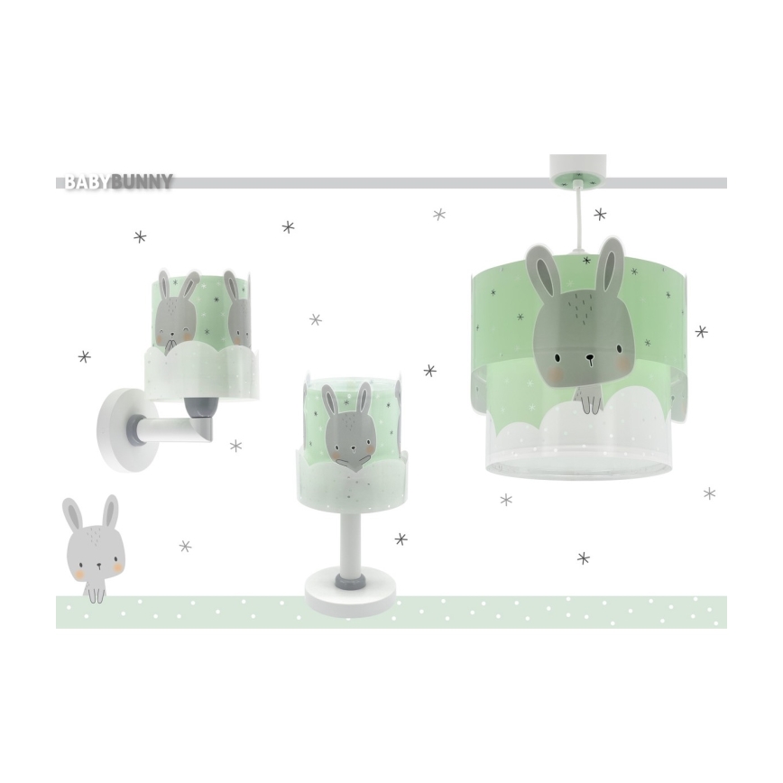 Dalber 61152H - Children's chandelier BUNNY 1xE27/60W/230V green
