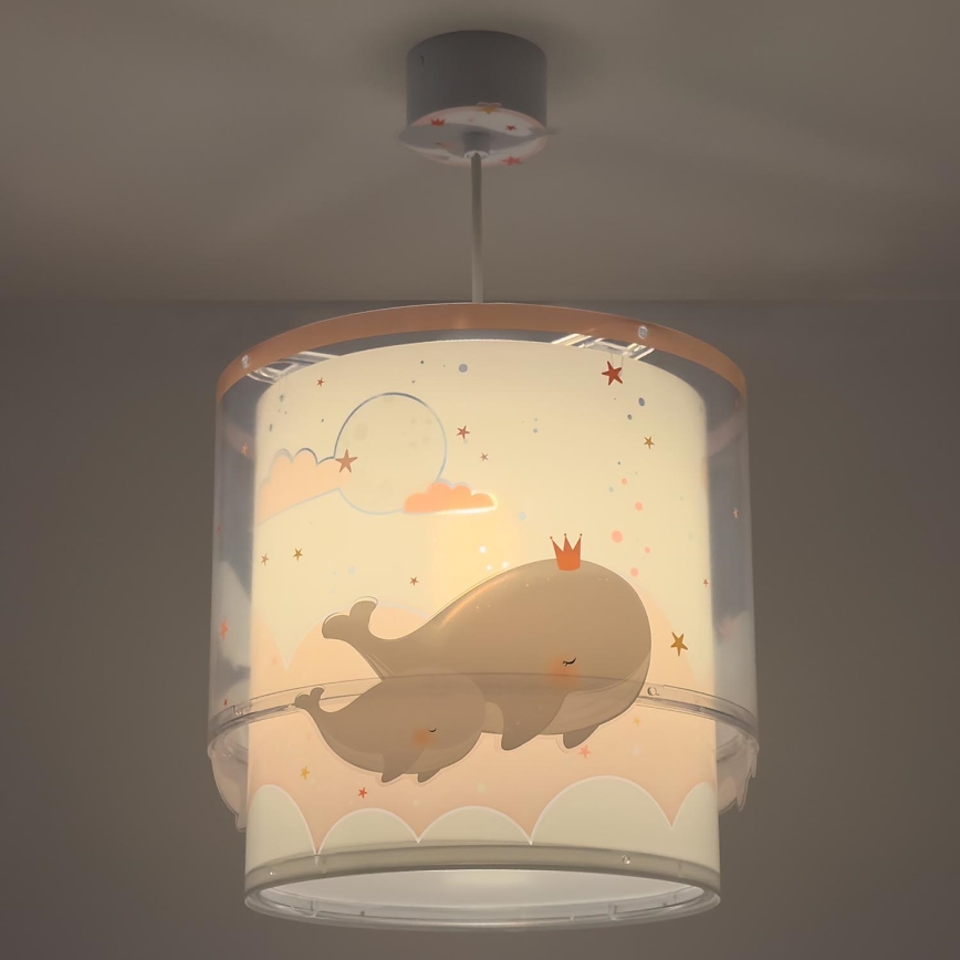 Dalber 61172S - Children's chandelier WHALE DREAMS 1xE27/15W/230V pink