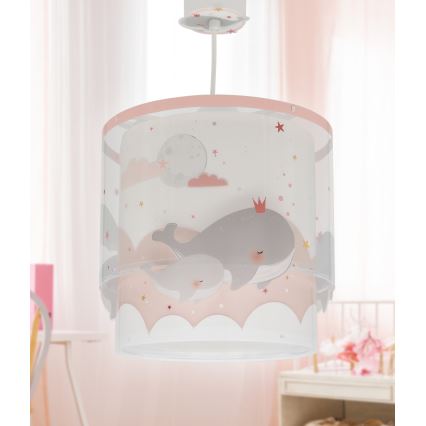 Dalber 61172S - Children's chandelier WHALE DREAMS 1xE27/15W/230V pink