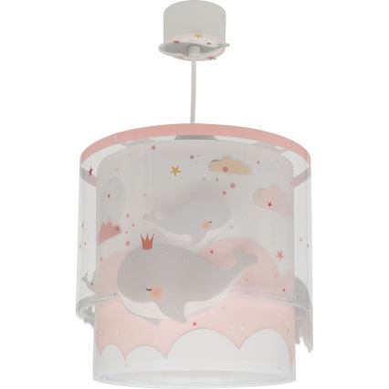Dalber 61172S - Children's chandelier WHALE DREAMS 1xE27/15W/230V pink