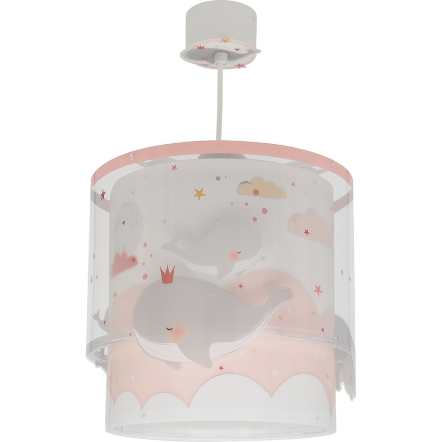Dalber 61172S - Children's chandelier WHALE DREAMS 1xE27/15W/230V pink