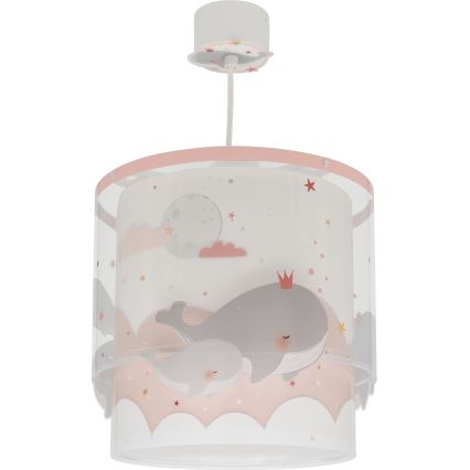 Dalber 61172S - Children's chandelier WHALE DREAMS 1xE27/15W/230V pink