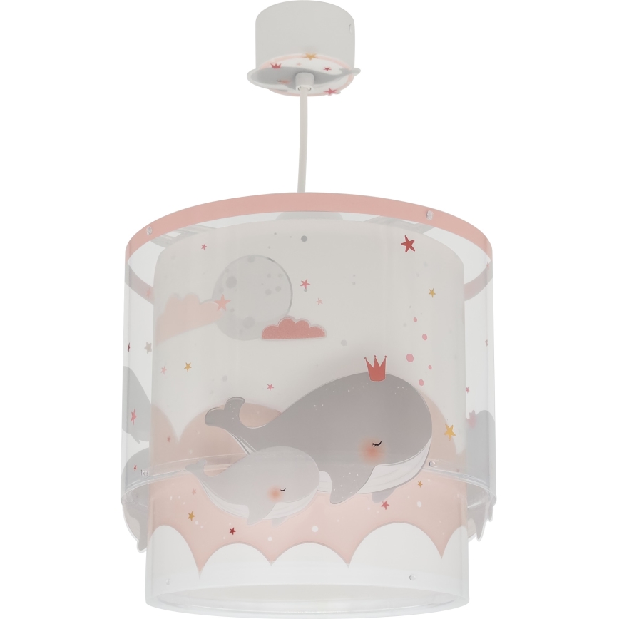 Dalber 61172S - Children's chandelier WHALE DREAMS 1xE27/15W/230V pink