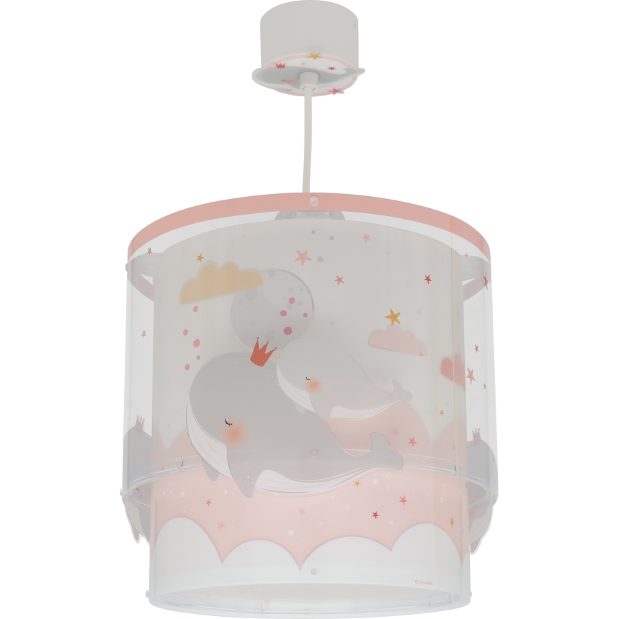 Dalber 61172S - Children's chandelier WHALE DREAMS 1xE27/15W/230V pink