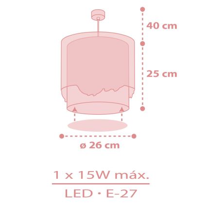 Dalber 61172S - Children's chandelier WHALE DREAMS 1xE27/15W/230V pink