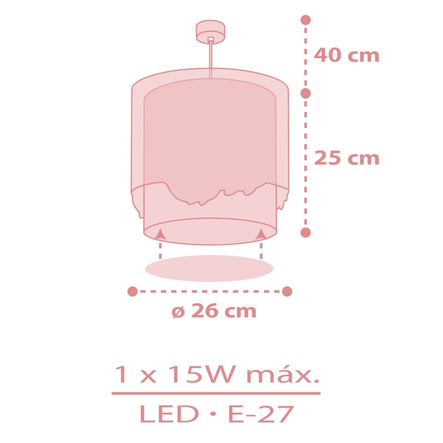 Dalber 61172S - Children's chandelier WHALE DREAMS 1xE27/15W/230V pink