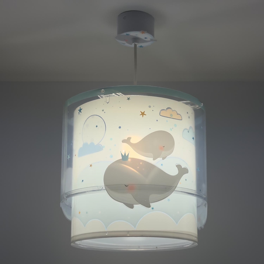 Dalber 61172T - Children's chandelier WHALE DREAMS 1xE27/15W/230V blue