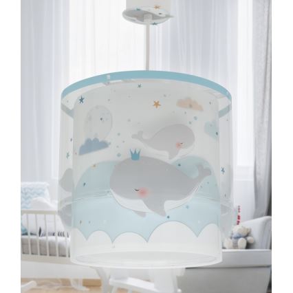 Dalber 61172T - Children's chandelier WHALE DREAMS 1xE27/15W/230V blue