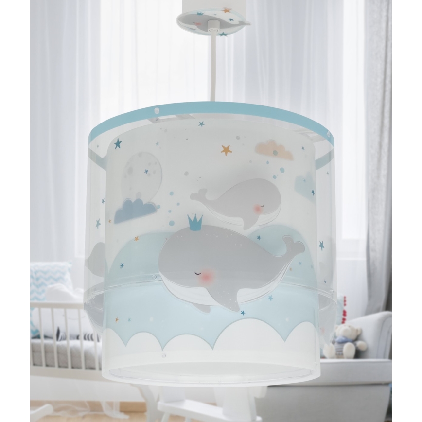 Dalber 61172T - Children's chandelier WHALE DREAMS 1xE27/15W/230V blue