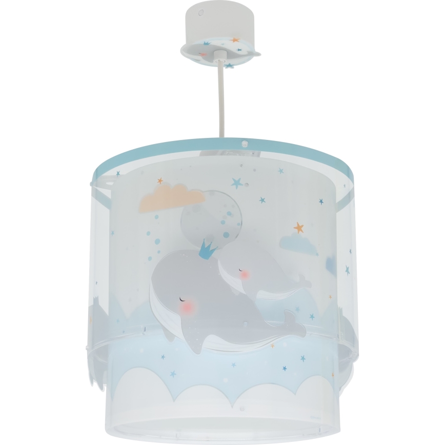 Dalber 61172T - Children's chandelier WHALE DREAMS 1xE27/15W/230V blue
