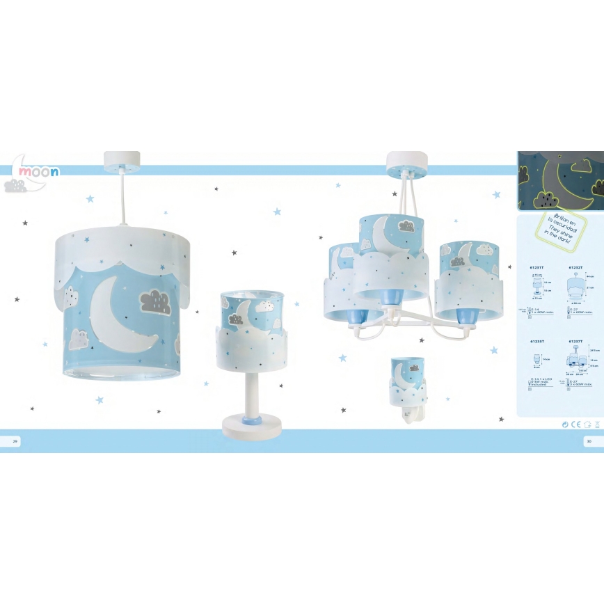 Dalber 61232T - Children's chandelier MOON 1xE27/60W/230V