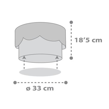 Dalber 61236E - Children's ceiling light MOON 2xE27/60W/230V grey