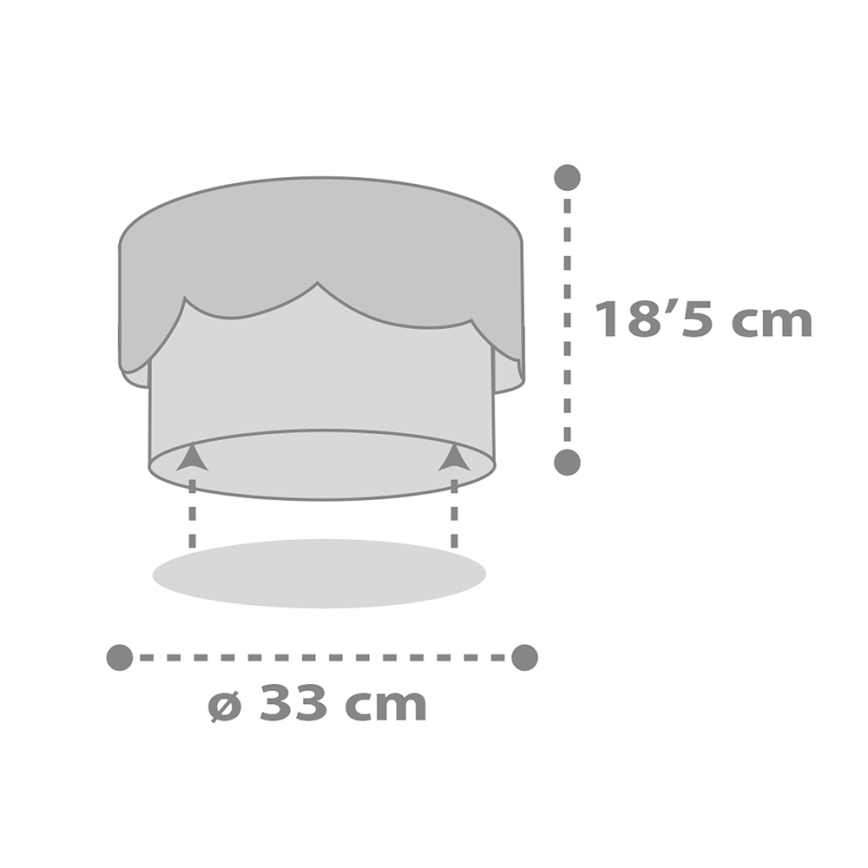 Dalber 61236E - Children's ceiling light MOON 2xE27/60W/230V grey