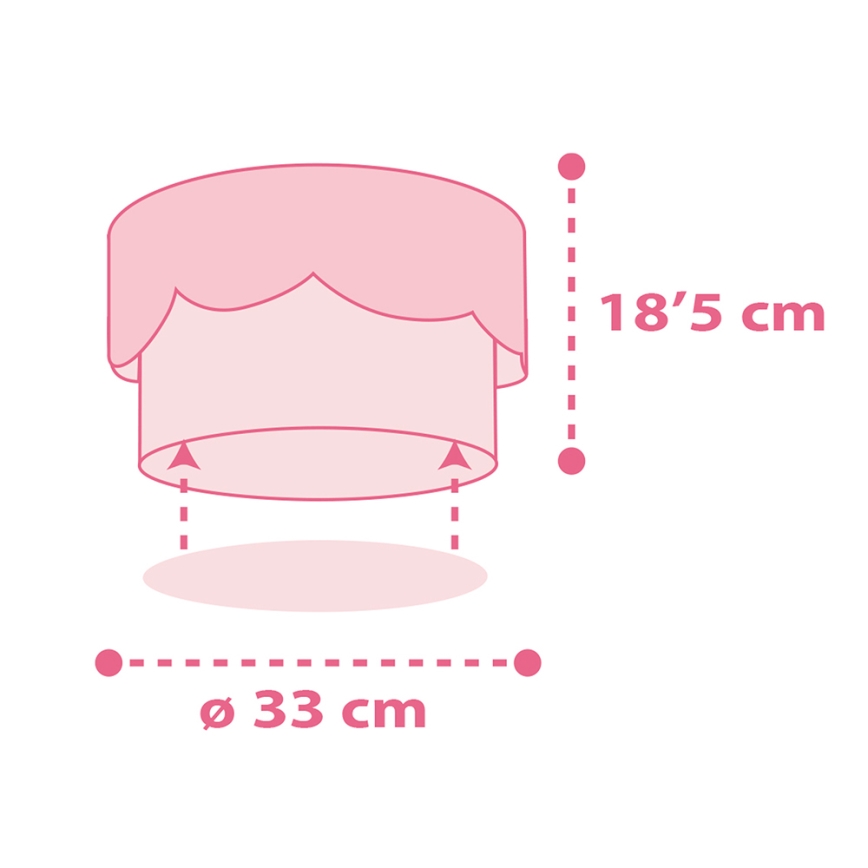 Dalber 61236S - Children's ceiling light MOON 2xE27/60W/230V pink