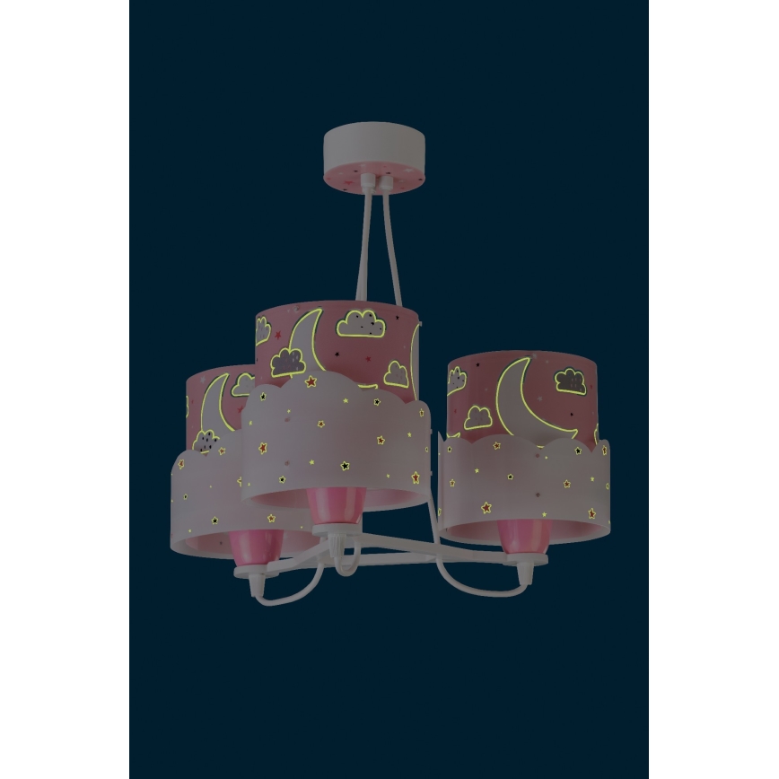 Dalber 61237S - Children's chandelier MOON 3xE27/60W/230V