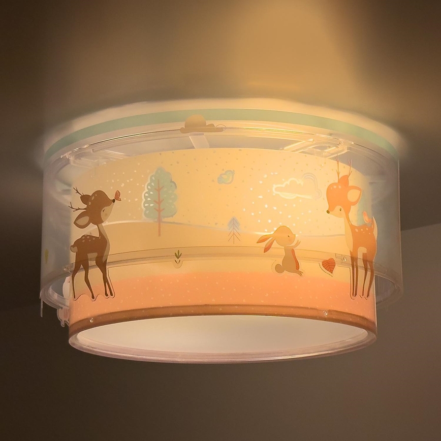 Dalber 61276 - Children's ceiling light LOVING DEER 2xE27/15W/230V