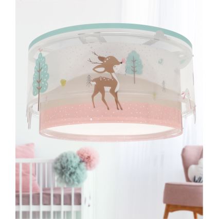 Dalber 61276 - Children's ceiling light LOVING DEER 2xE27/15W/230V