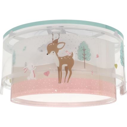 Dalber 61276 - Children's ceiling light LOVING DEER 2xE27/15W/230V