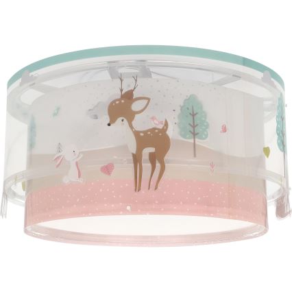 Dalber 61276 - Children's ceiling light LOVING DEER 2xE27/15W/230V