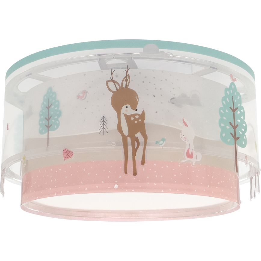 Dalber 61276 - Children's ceiling light LOVING DEER 2xE27/15W/230V