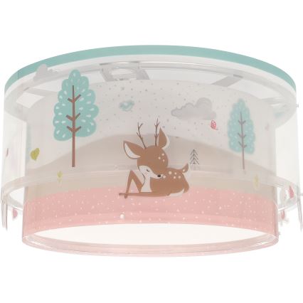 Dalber 61276 - Children's ceiling light LOVING DEER 2xE27/15W/230V