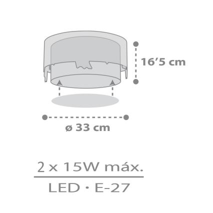 Dalber 61276 - Children's ceiling light LOVING DEER 2xE27/15W/230V