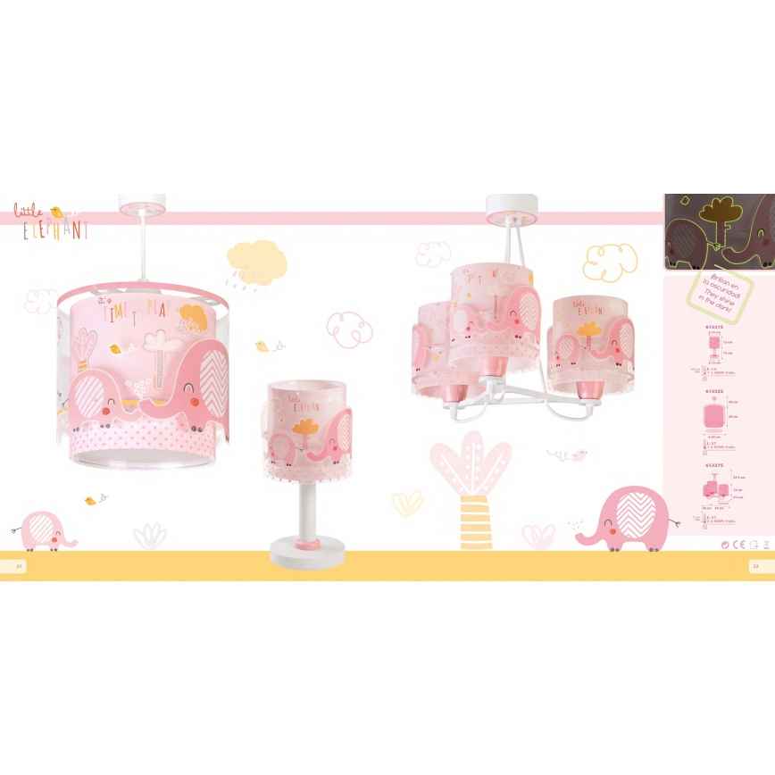 Dalber 61332S - Children's chandelier LITTLE ELEPHANT 1xE27/60W/230V